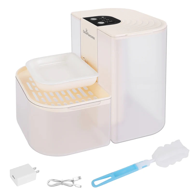 1Pc Smart Pet Water Fountain Automatic Cat Water Dispenser 4.5L Cordless Rechargeable Dog Water Fountain Self-Refill With 3 Adjustable Volume 3 Time Intervals Remote Control Cleaning Brush