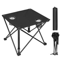 1Pc 2Pc Options Foldable Camping Table Portable Picnic Table Lightweight Travel Desk With 2 Cup Holders Carrying Bag Color Options Black Orange Green Red Blue Navy Blue