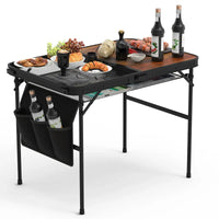 Foldable Camping Table Collapsible Picnic Aluminum Alloy Grill Stand