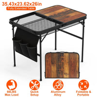 Foldable Camping Table Collapsible Picnic Aluminum Alloy Grill Stand