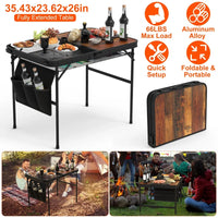 Foldable Camping Table Collapsible Picnic Aluminum Alloy Grill Stand