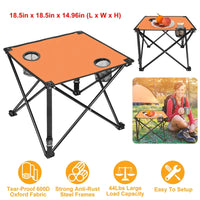 1Pc 2Pc Options Foldable Camping Table Portable Picnic Table Lightweight Travel Desk With 2 Cup Holders Carrying Bag Color Options Black Orange Green Red Blue Navy Blue