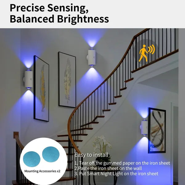 Motion Sensor Night Light Wall Lamp With USB Type-C Charging Ultra Long Battery Life Magnetic