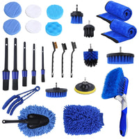 26Pcs Car Detailing Brush Kit Exterior Interior Car Cleaning Set Drill Brush Set Car Buffing Sponge