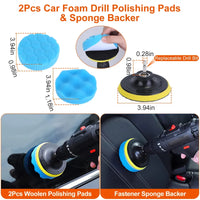 26Pcs Car Detailing Brush Kit Exterior Interior Car Cleaning Set Drill Brush Set Car Buffing Sponge
