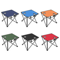 1Pc 2Pc Options Foldable Camping Table Portable Picnic Table Lightweight Travel Desk With 2 Cup Holders Carrying Bag Color Options Black Orange Green Red Blue Navy Blue