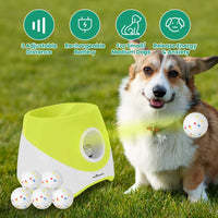 Automatic Dog Ball Launcher Rechargeable Interactive Pet Ball Thrower For Small Medium Dogs Interactive Dog Fetch Toy With 3 Adjustable